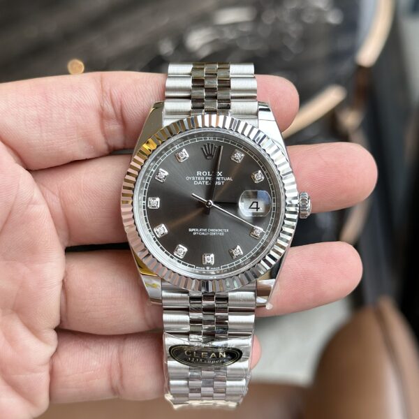 Đồng Hồ Rolex DateJust 126334 Rep 1 1 Mặt Số Xám Đính Đá Nhà Máy Clean 41mm (3)